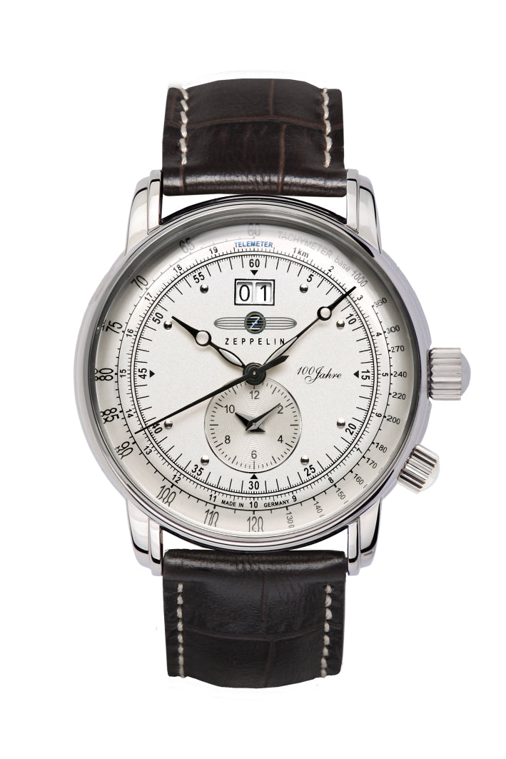 ZEPPELIN 100 JAHRE DUALTIME SILVER DIAL QUARTZ 7640-1 - Red Army Watches