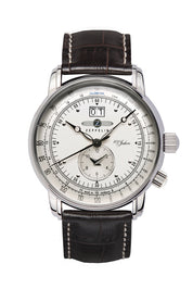 ZEPPELIN 100 JAHRE DUALTIME SILVER DIAL QUARTZ 7640-1 - Red Army Watches