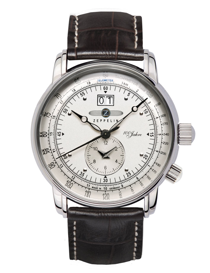 ZEPPELIN 100 JAHRE DUALTIME SILVER DIAL QUARTZ 7640-1 - Red Army Watches