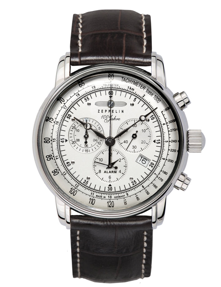 ZEPPELIN 100 JAHRE CHRONO SILVER QUARTZ 7680-1 - Red Army Watches