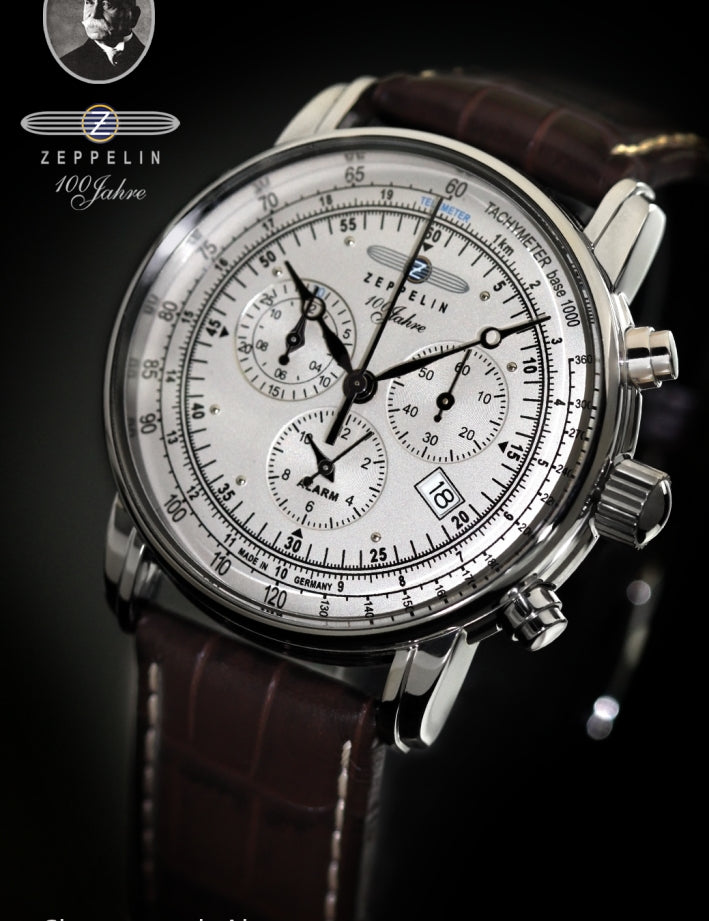 ZEPPELIN 100 JAHRE CHRONO SILVER QUARTZ 7680-1 - Red Army Watches