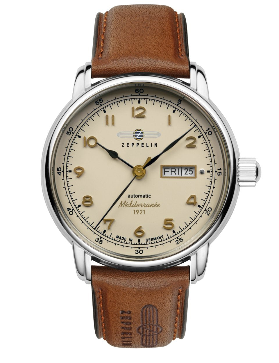 ZEPPELIN MEDITERANEE CHAMPAGNE BEIGE DIAL DAY-DATE AUTOMATIC 9664-5 - Red Army Watches