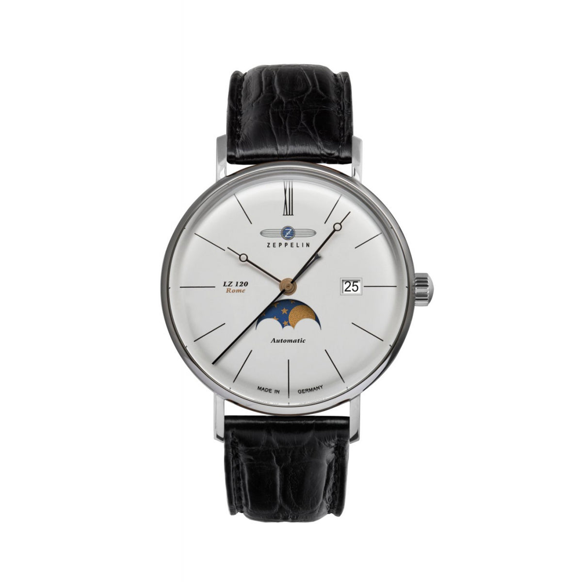ZEPPELIN MEN'S AUTOMATIC WATCH WITH MOONPHASE AND LEATHER STRAP - Red Army Watches