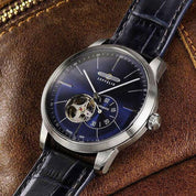 ZEPPELIN MEN'S AUTOMATIC WATCH WITH OPEN HEART AND LEATHER STRAP - Red Army Watches