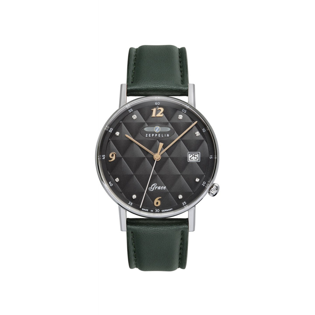 ZEPPELIN LADIES' QUARTZ WATCH WITH DATE AND VEGAN LEATHER STRAP - Red Army Watches
