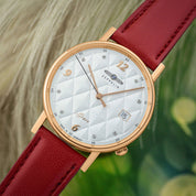 ZEPPELIN LADIES' QUARTZ WATCH WITH DATE AND VEGAN LEATHER STRAP - Red Army Watches