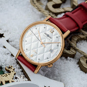 ZEPPELIN LADIES' QUARTZ WATCH WITH DATE AND VEGAN LEATHER STRAP - Red Army Watches