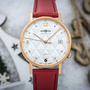 ZEPPELIN LADIES' QUARTZ WATCH WITH DATE AND VEGAN LEATHER STRAP - Red Army Watches