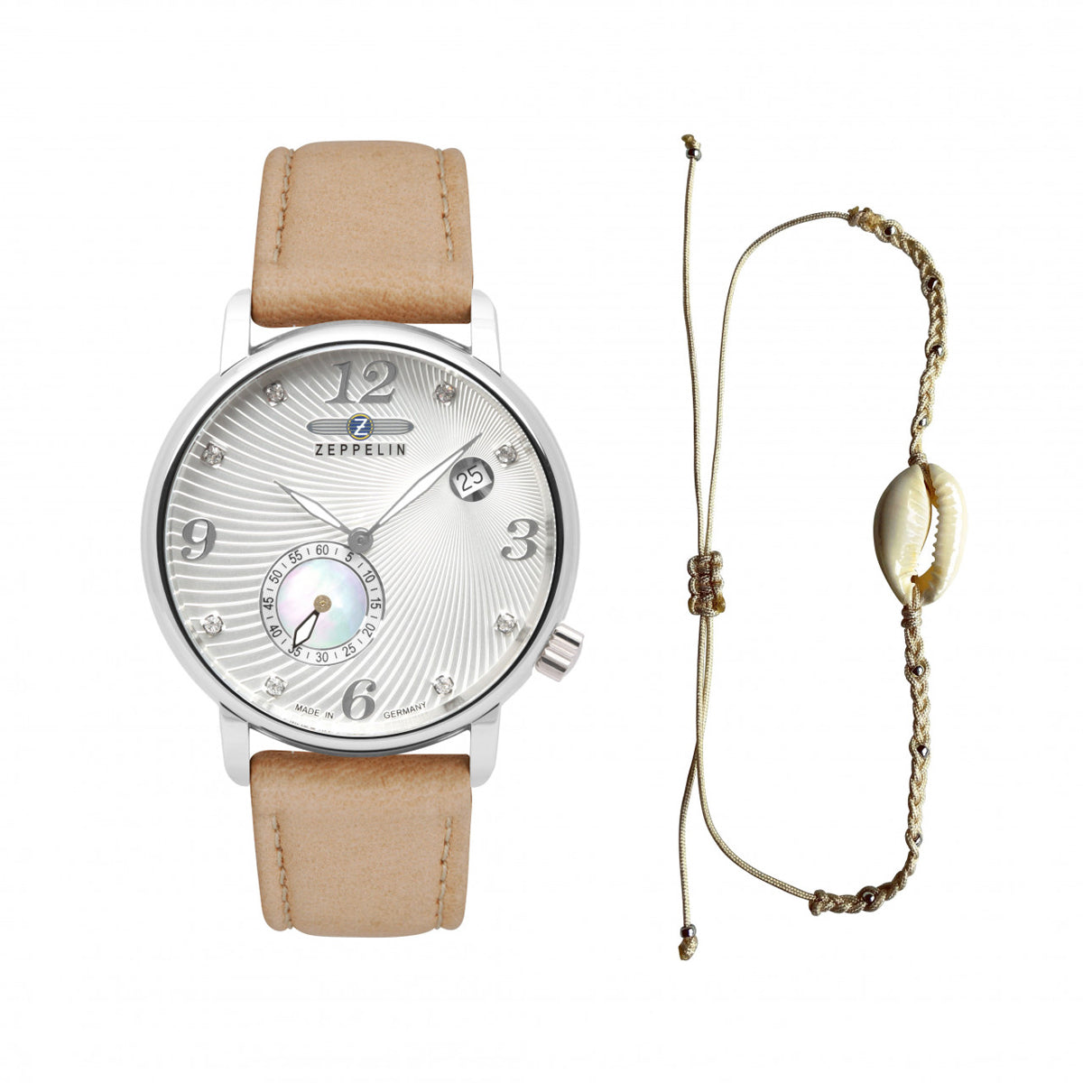 ZEPPELIN LADIES' QUARTZ WATCH WITH SMALL SECOND AND DATE WITH LEATHER STRAP - Red Army Watches