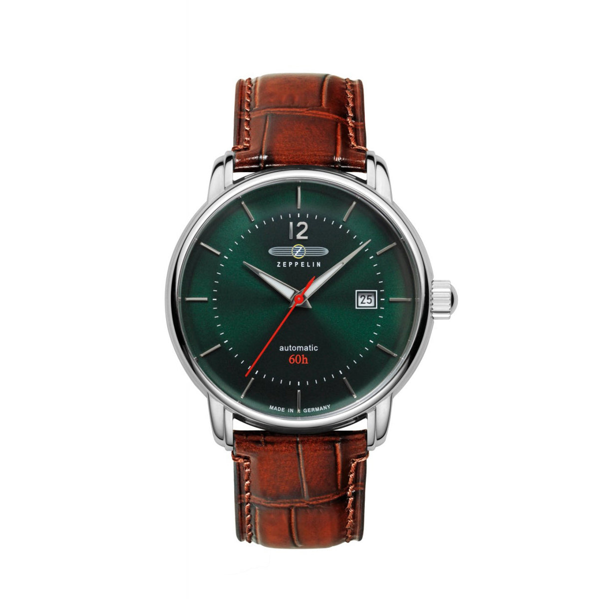 ZEPPELIN MEN'S AUTOMATIC WATCH WITH 60H POWER RESERVE AND LEATHER STRAP - Red Army Watches