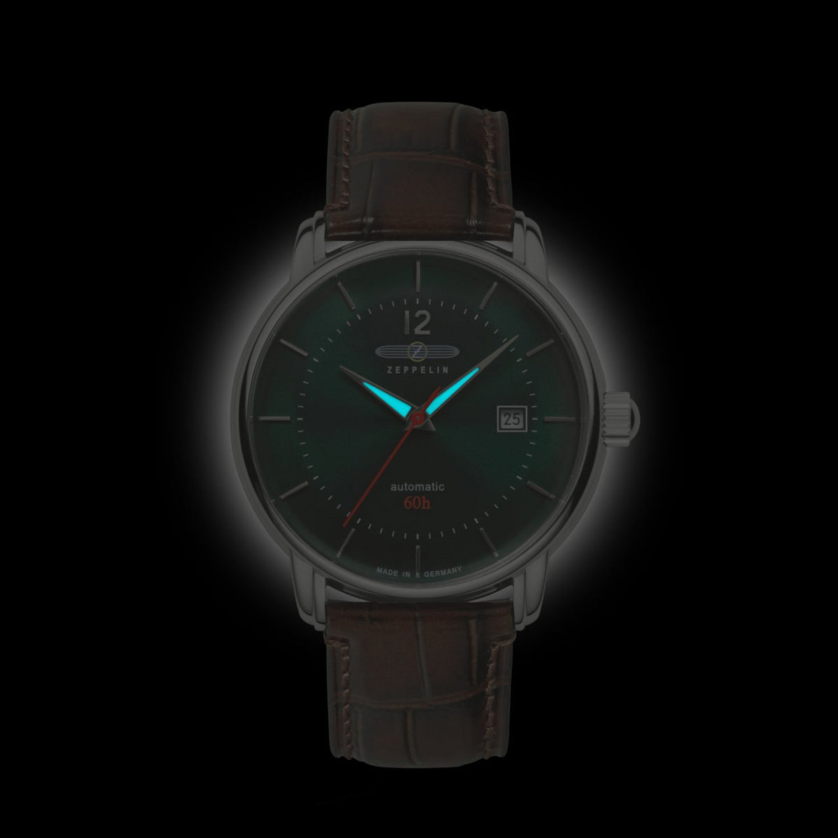 ZEPPELIN MEN'S AUTOMATIC WATCH WITH 60H POWER RESERVE AND LEATHER STRAP - Red Army Watches