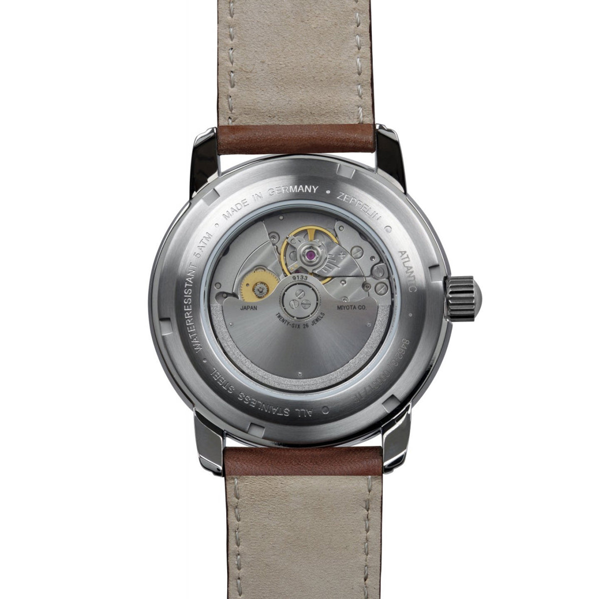 ZEPPELIN MEN'S AUTOMATIC WATCH WITH POWER RESERVE INDICATOR AND LEATHER STRAP - Red Army Watches