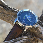 ZEPPELIN MEN'S AUTOMATIC WATCH WITH GMT AND LEATHER STRAP - Red Army Watches