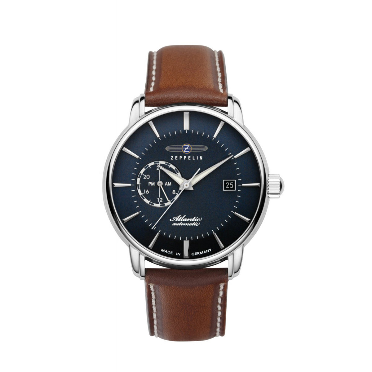 ZEPPELIN MEN'S AUTOMATIC WATCH WITH 24-HOUR DISPLAY AND LEATHER STRAP - Red Army Watches