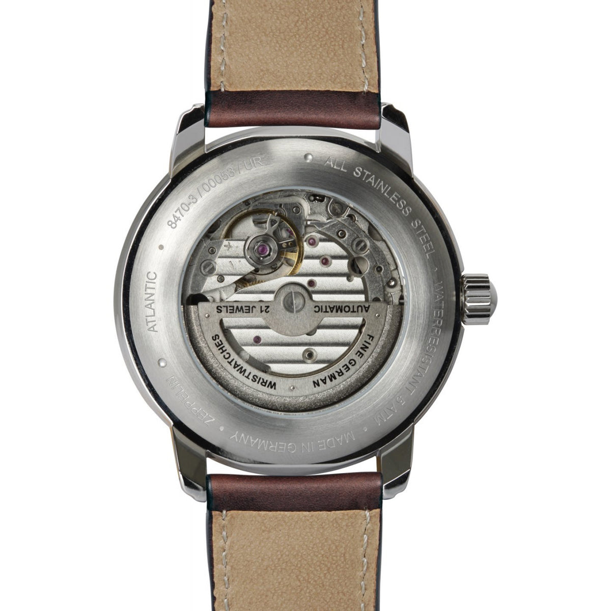 ZEPPELIN MEN'S AUTOMATIC WATCH WITH 24-HOUR DISPLAY AND LEATHER STRAP - Red Army Watches