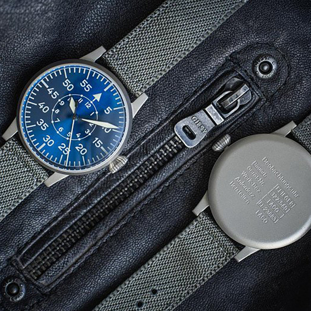 LACO PILOT WATCH ORIGINAL PADERBORN BLAUE STUNDE 42 MM AUTOMATIC - Red Army Watches