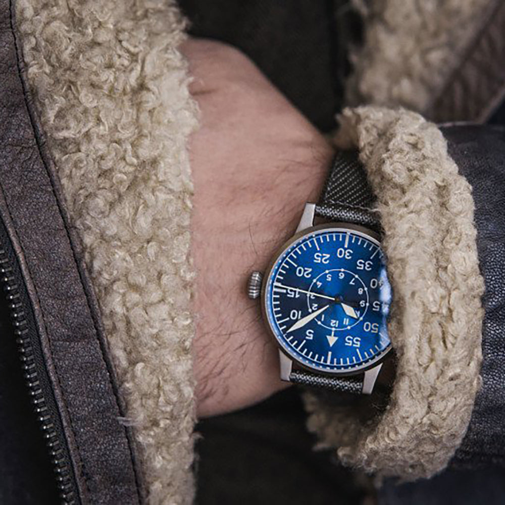 LACO PILOT WATCH ORIGINAL PADERBORN BLAUE STUNDE 42 MM AUTOMATIC - Red Army Watches