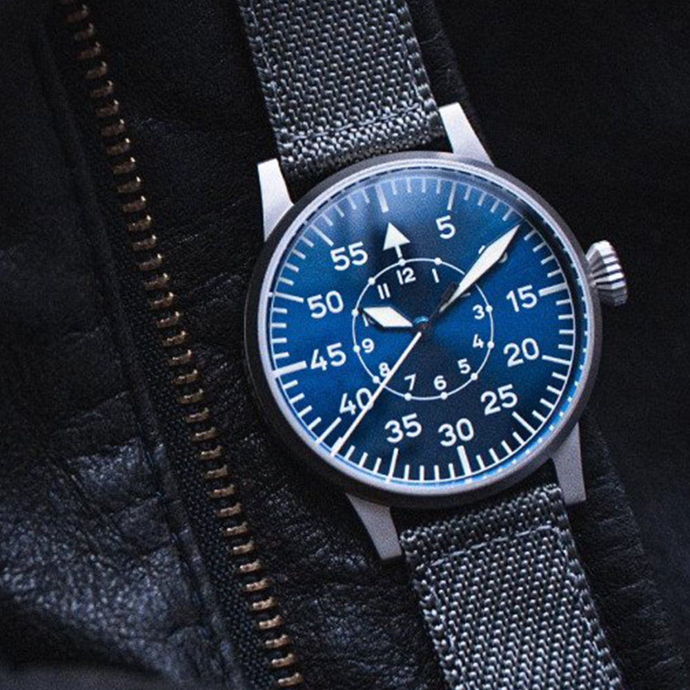 LACO PILOT WATCH ORIGINAL PADERBORN BLAUE STUNDE 42 MM AUTOMATIC - Red Army Watches