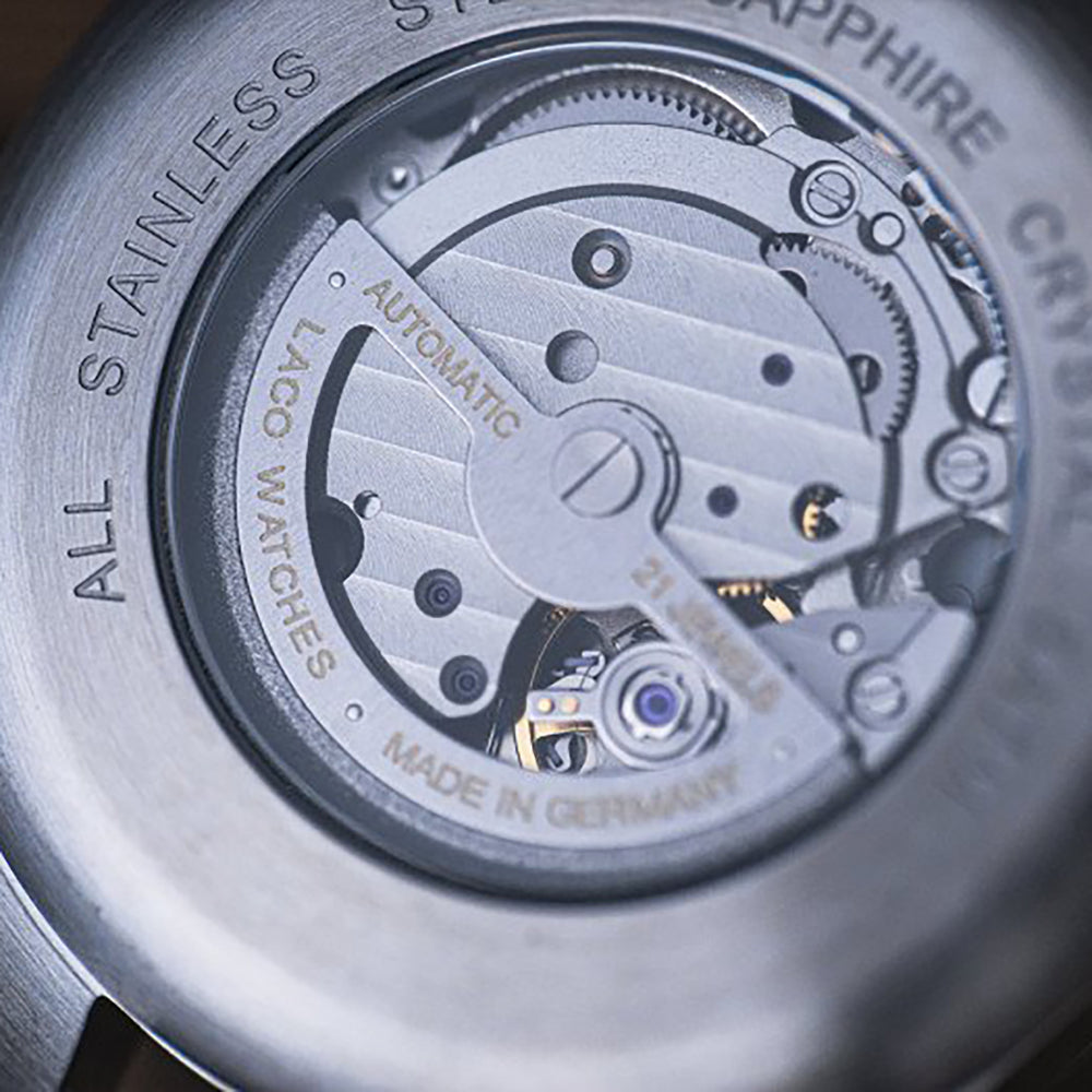 LACO NAVY WATCHES VALENCIA 39 MM AUTOMATIC - Red Army Watches