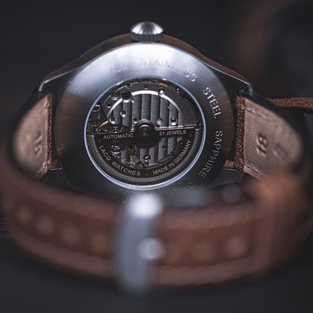 LACO NAVY WATCHES VALENCIA 39 MM AUTOMATIC - Red Army Watches