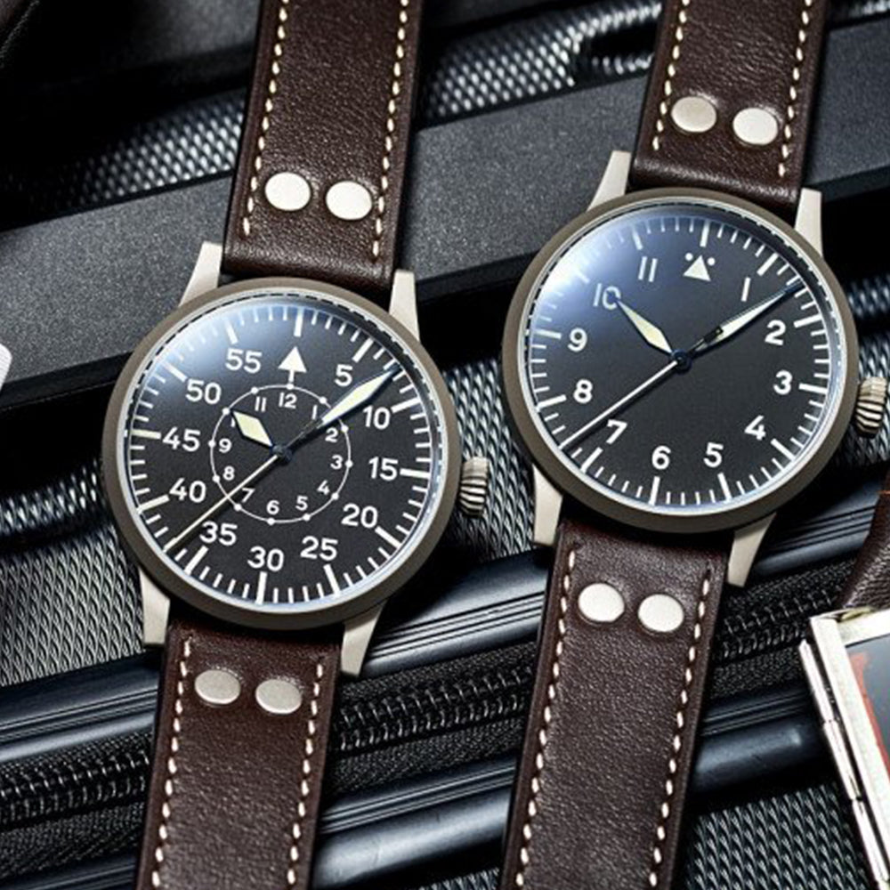 LACO PILOT WATCH ORIGINAL MÜLHEIM AN DER RUHR 39 MM HANDWINDING - Red Army Watches