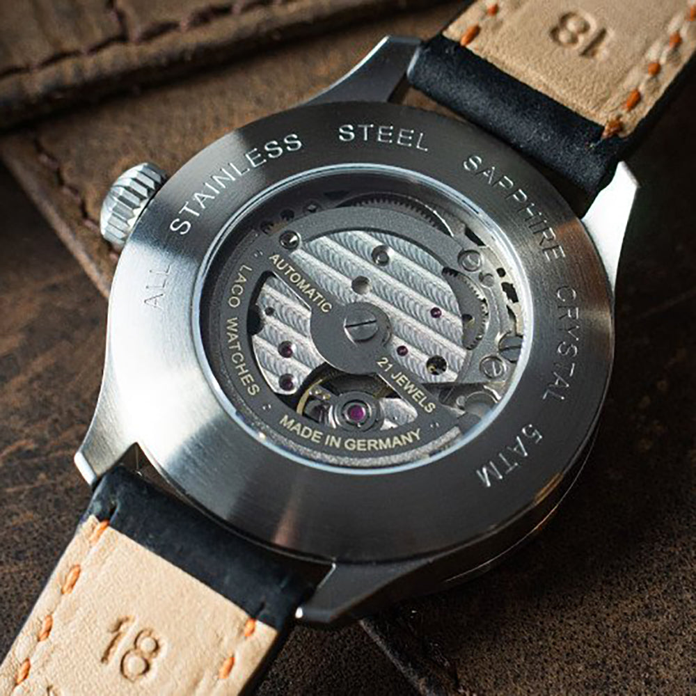LACO PILOT WATCHES BASIC NEAPEL 39 MM AUTOMATIC - Red Army Watches