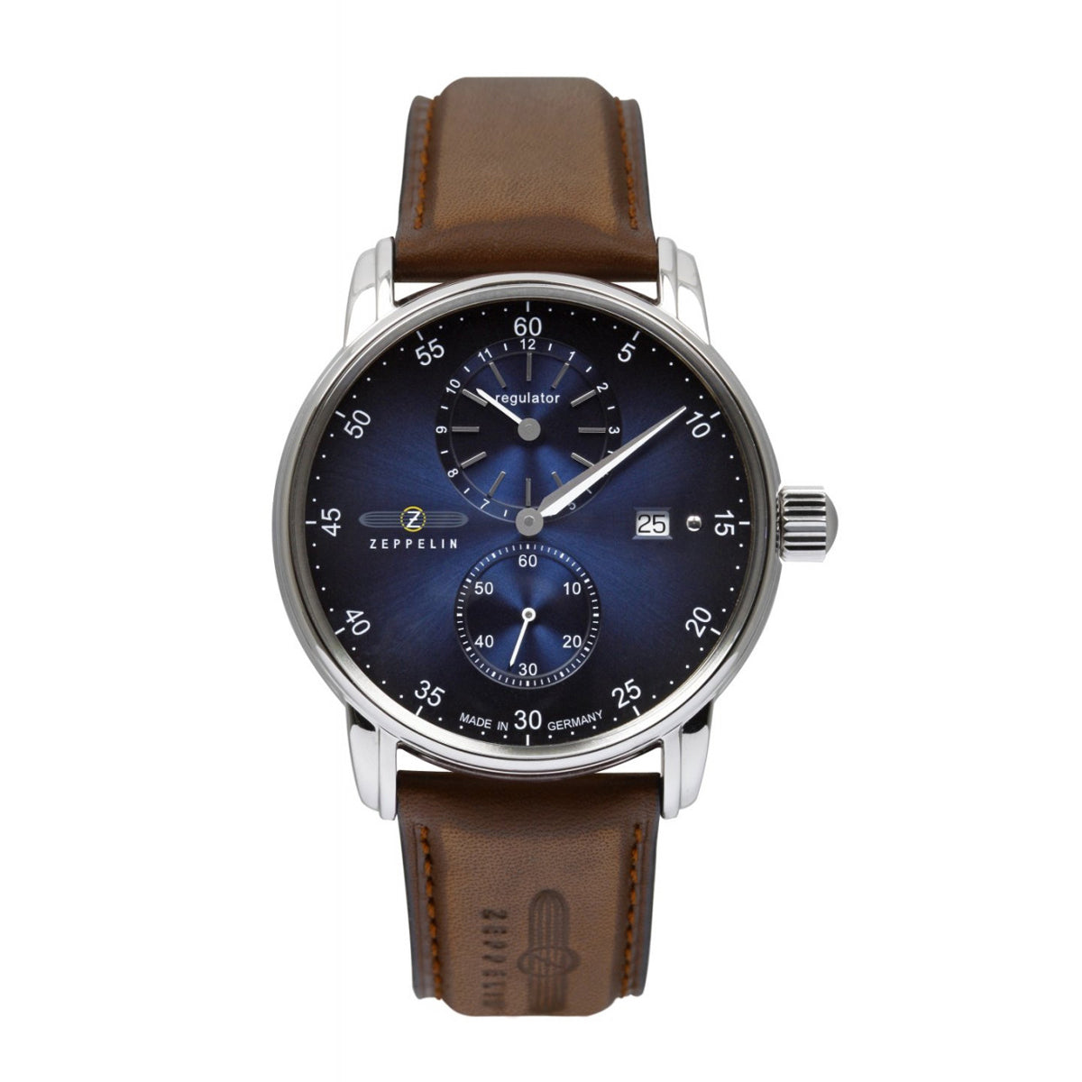 ZEPPELIN MEN'S AUTOMATIC WATCH WITH REGULATOR AND LEATHER STRAP - Red Army Watches