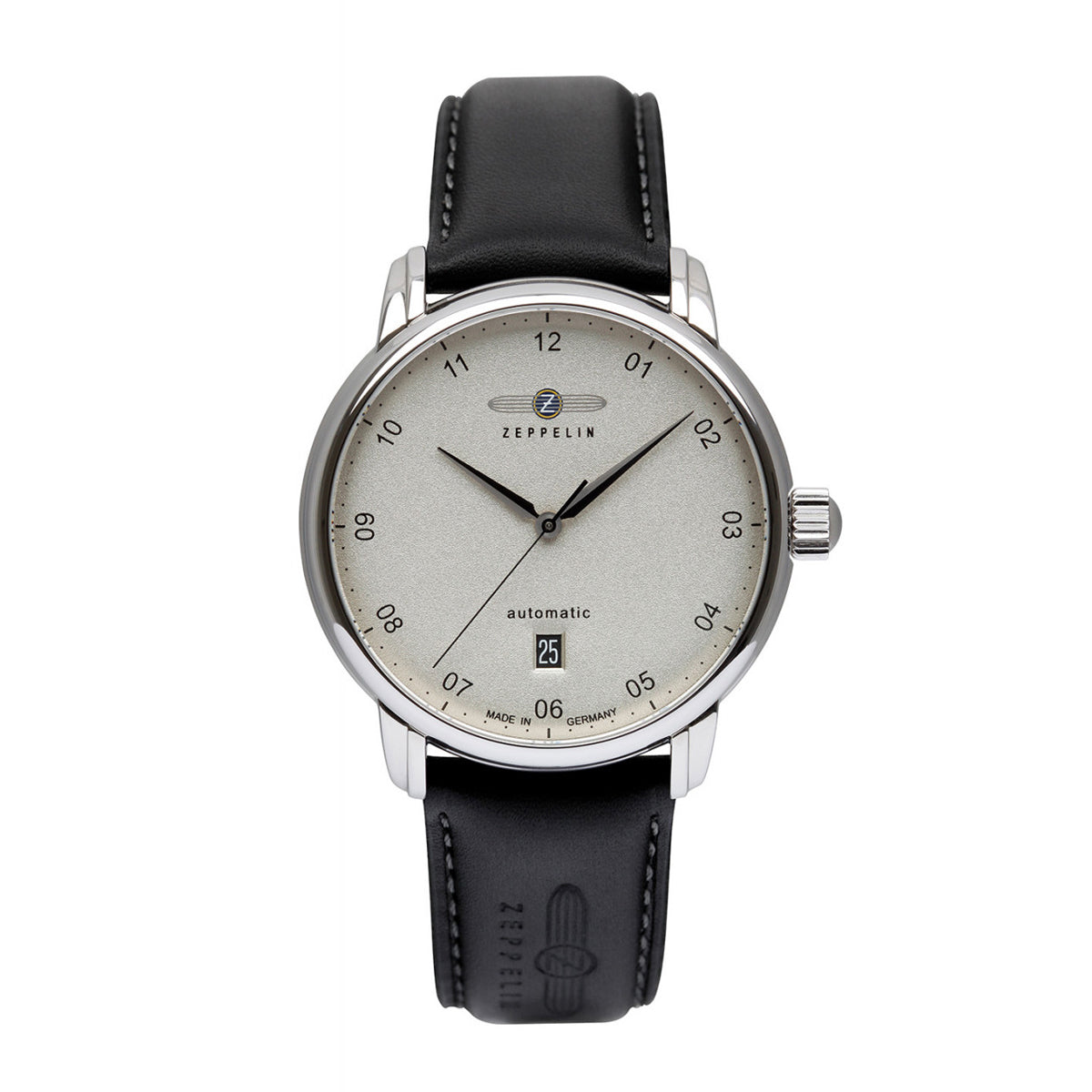 ZEPPELIN MEN'S AUTOMATIC WATCH WITH DATE AND LEATHER STRAP - Red Army Watches