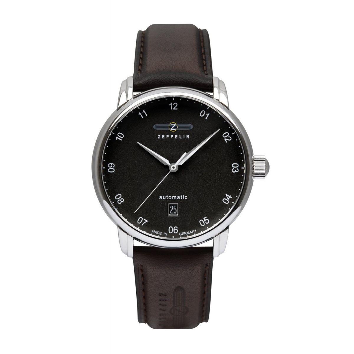 ZEPPELIN MEN'S AUTOMATIC WATCH WITH DATE AND LEATHER STRAP - Red Army Watches