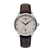ZEPPELIN MEN'S AUTOMATIC WATCH WITH DATE AND LEATHER STRAP - Red Army Watches