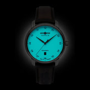 ZEPPELIN MEN'S AUTOMATIC WATCH WITH DATE AND LEATHER STRAP - Red Army Watches
