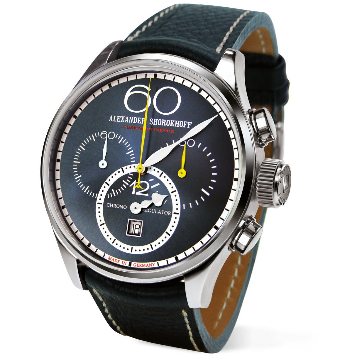 ALEXANDER SHOROKHOFF Chronograph Regulator Blue-grey - Red Army Watches Malaysia