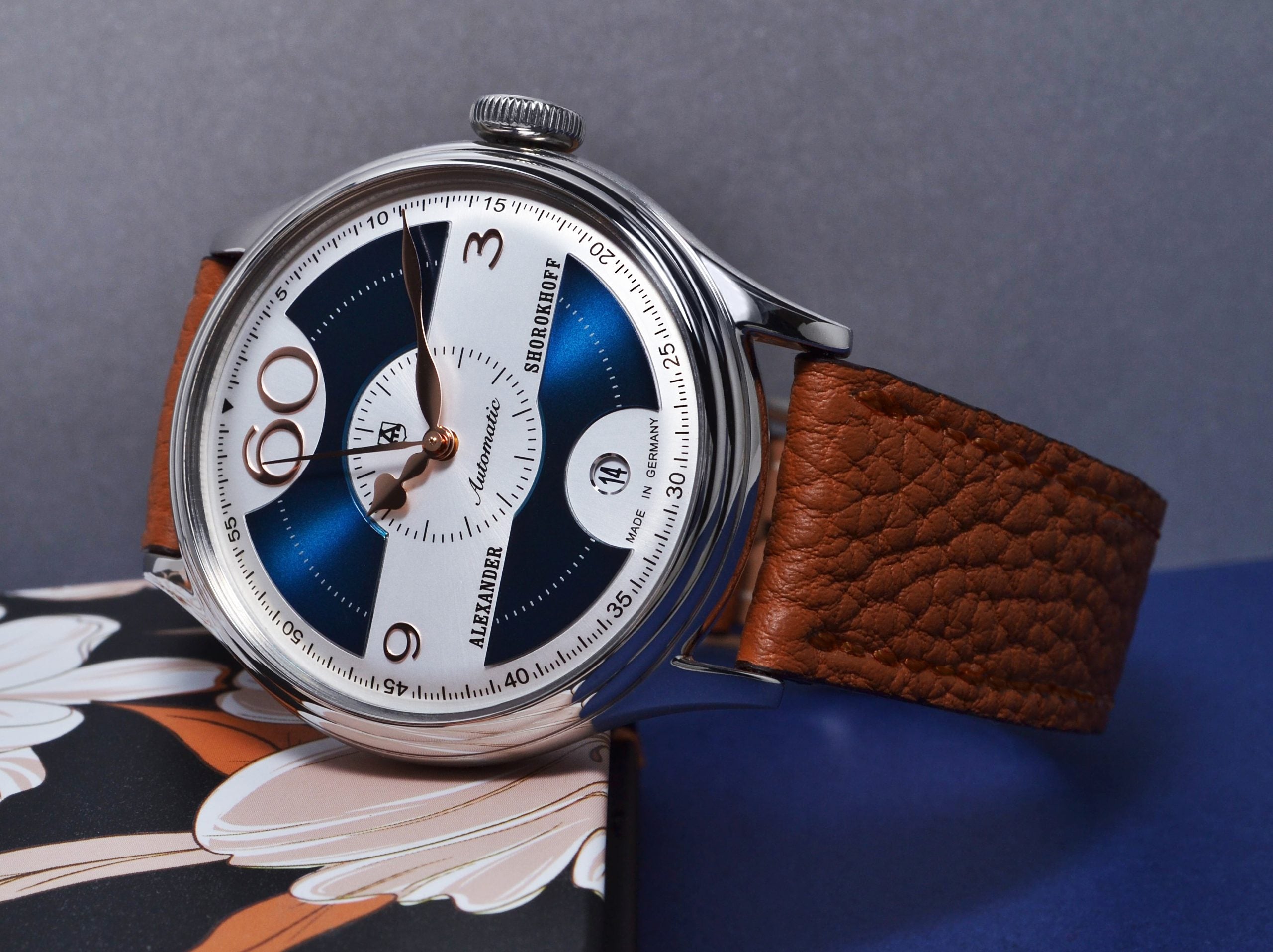ALEXANDER SHOROKHOFF Vintage 7 Silver color with blue applications - Red Army Watches