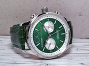 ALEXANDER SHOROKHOFF Neva Chrono Wavy guilloche green with silver sub-dials - Red Army Watches