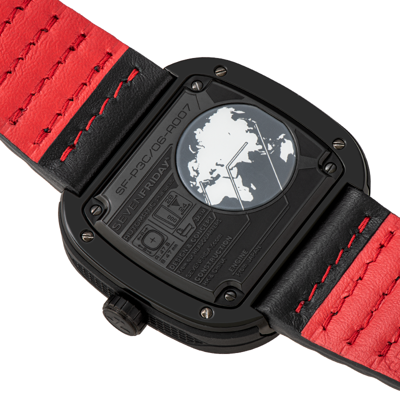 SEVENFRIDAY P3C/06 RACER III WITH LEATHER STRAP - Red Army Watches