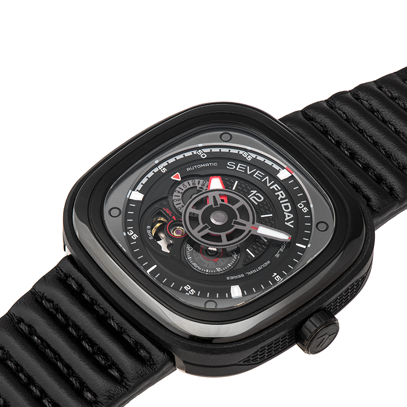 SEVENFRIDAY P3C/06 RACER III WITH LEATHER STRAP - Red Army Watches