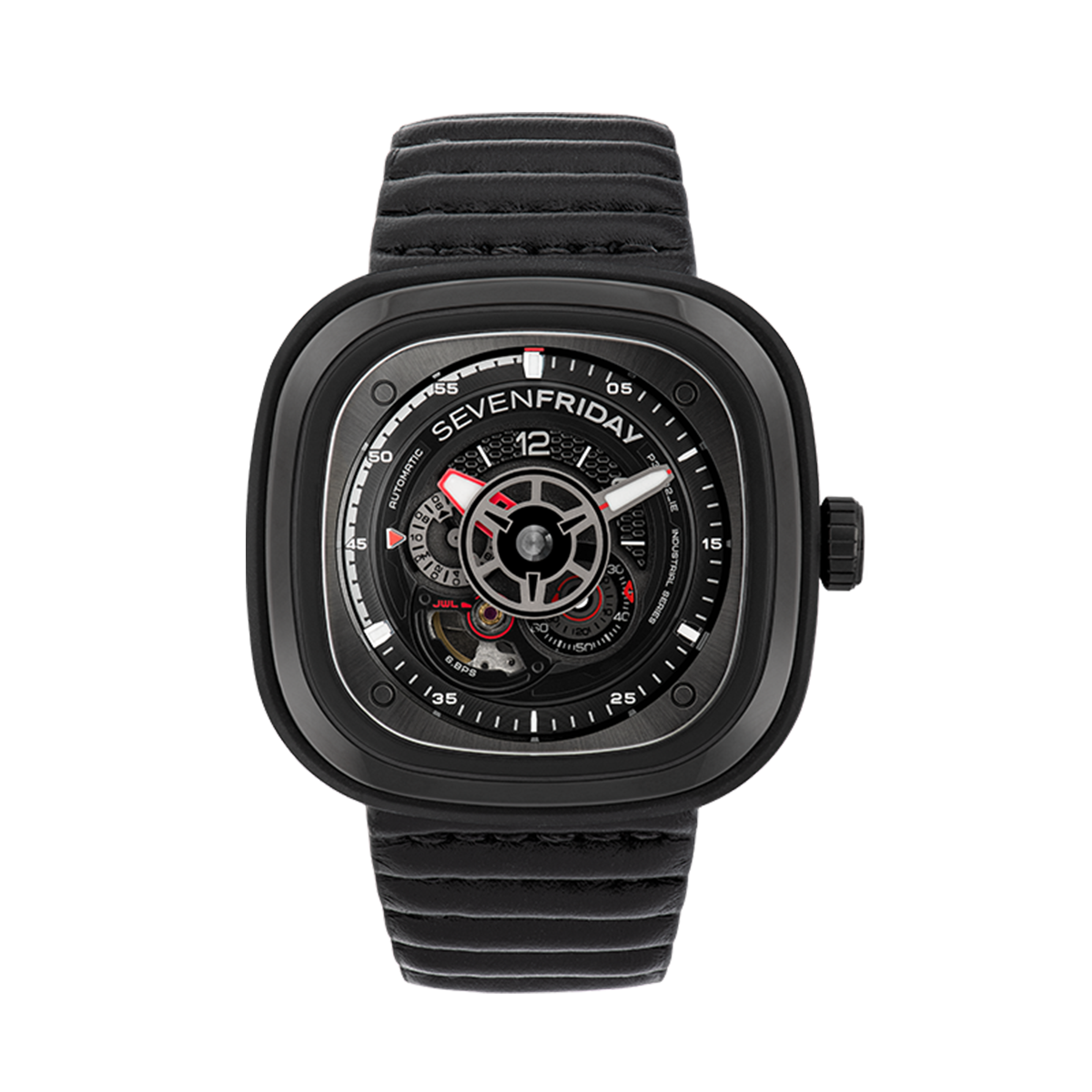 Shop SEVENFRIDAY P3C/06 RACER III WITH LEATHER STRAP Red Army