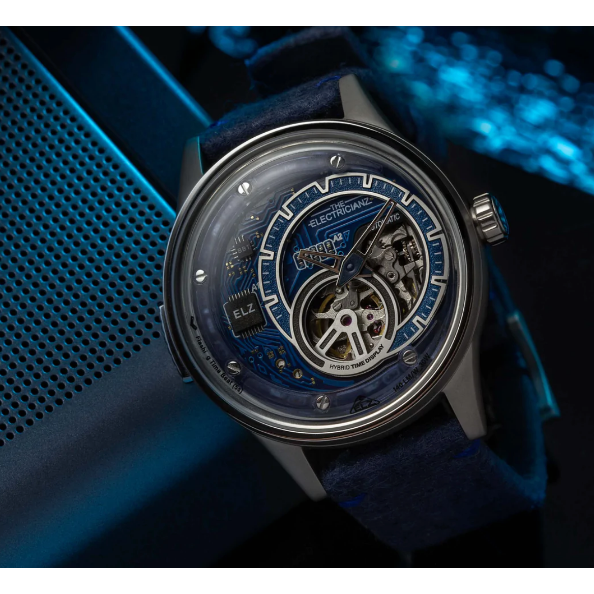The ELECTRICIANZ Hybrid Automatic E-Blue - Red Army Watches