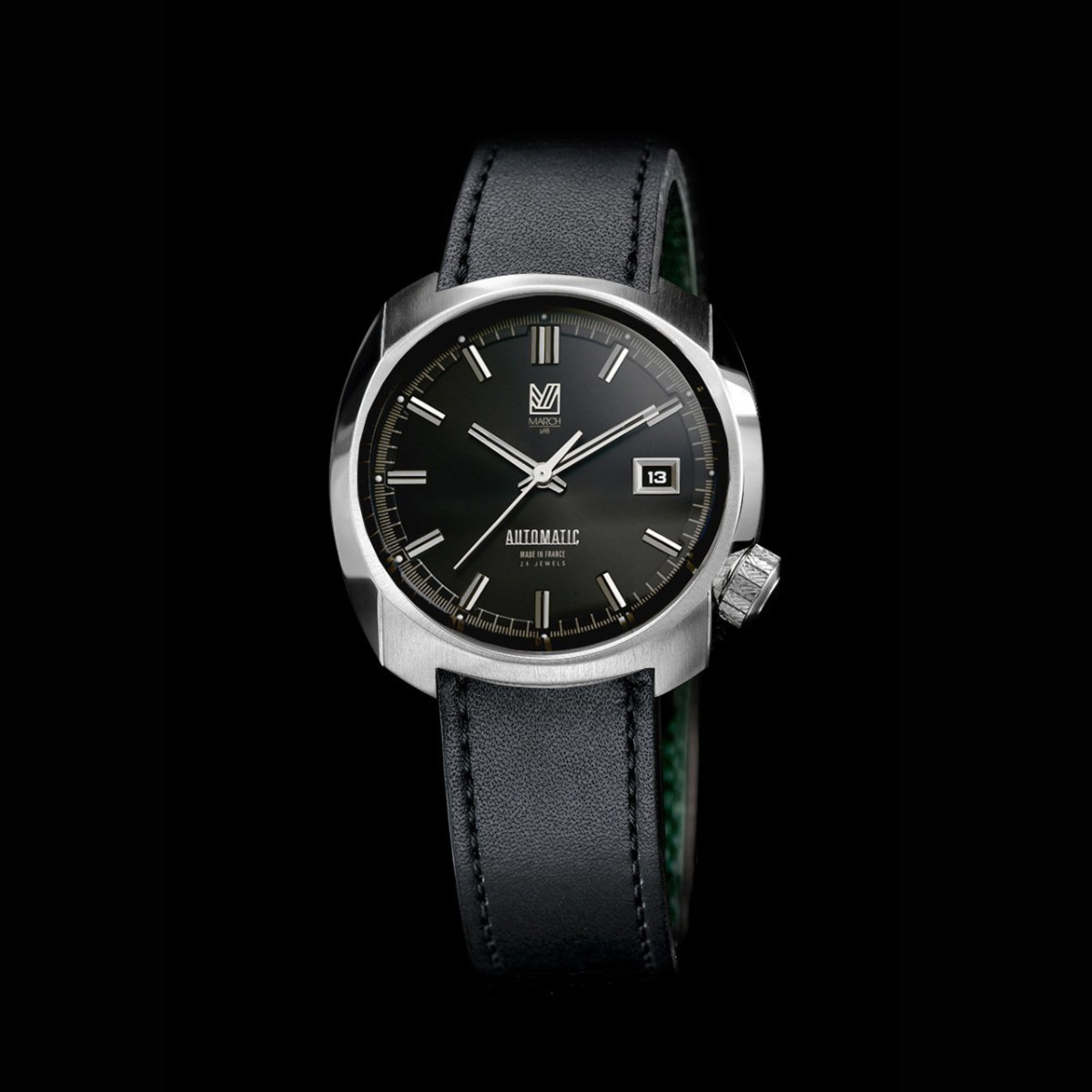 MARCH LA.B AM1 – Automatic Black 40mm - Red Army Watches