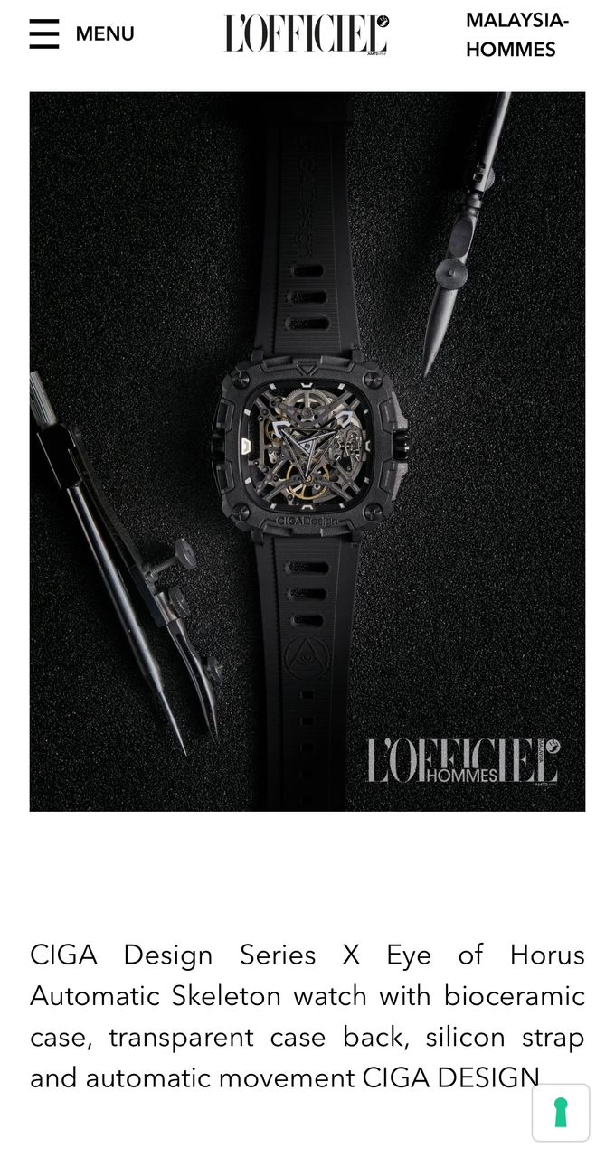 Ciga Design - Eye of Horus Featured in HommesMalaysia.com 13 May 2024