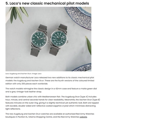 Laco's new classic mechanical pilot models.