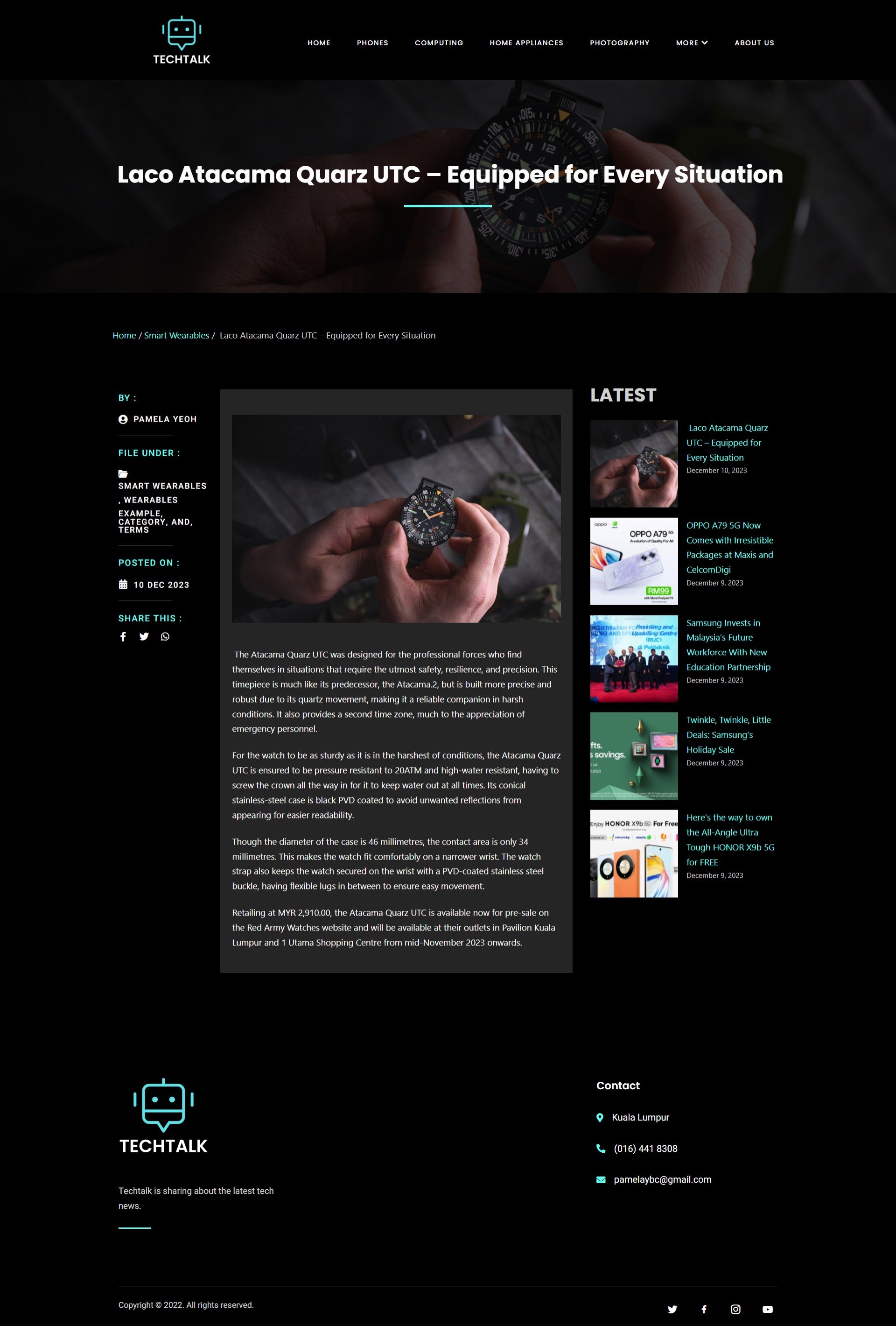 Laco Atacama Quarz UTC Featured In TechTalk 10 Dec 2023