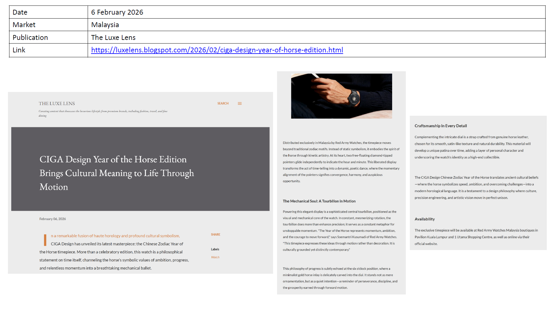 THE LUXE LENS : Ciga design Year of The Horse Edition