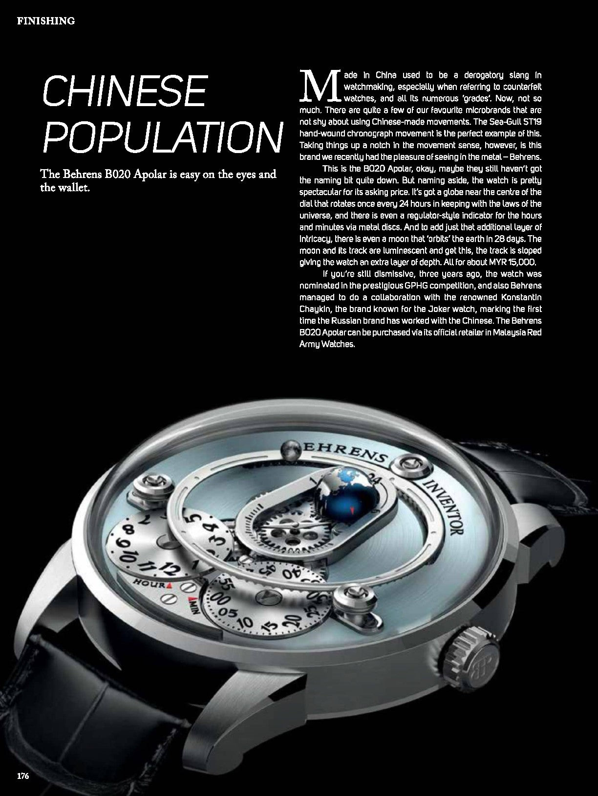 Chinese Population - BEHRENS as featured at World of Watches Sept 2023