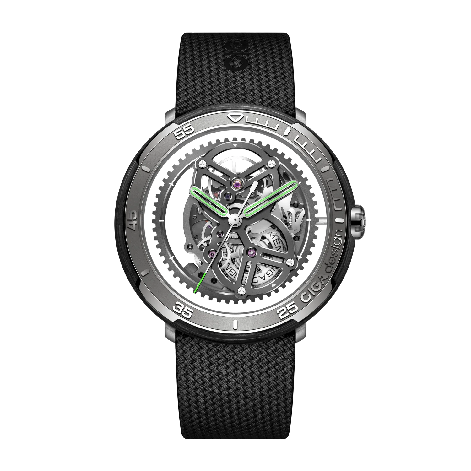 CIGA DESIGN VECTOR CARBON FIBER SKELETON WATCH - Red Army Watches 