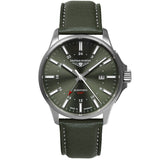 BAUHAUS AVIATION AUTOMATIC GMT WITH LEATHER STRAP