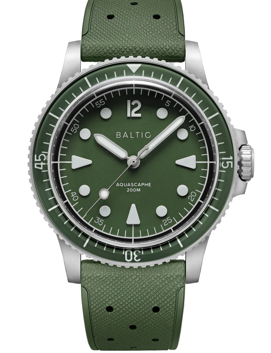 BALTIC AQUASCAPHE MK2 GREEN (CLASSIC GREEN RUBBER) - Red Army Watches 