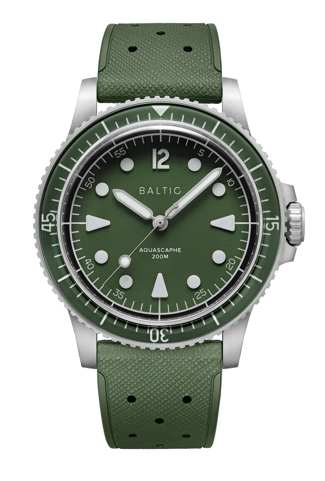BALTIC AQUASCAPHE MK2 GREEN (CLASSIC GREEN RUBBER) - Red Army Watches 