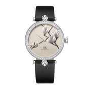 SHANGHAI MODERNE LADY MAGNOLIA WATCH BRODERIE SILVER 36MM - Red Army Watches 