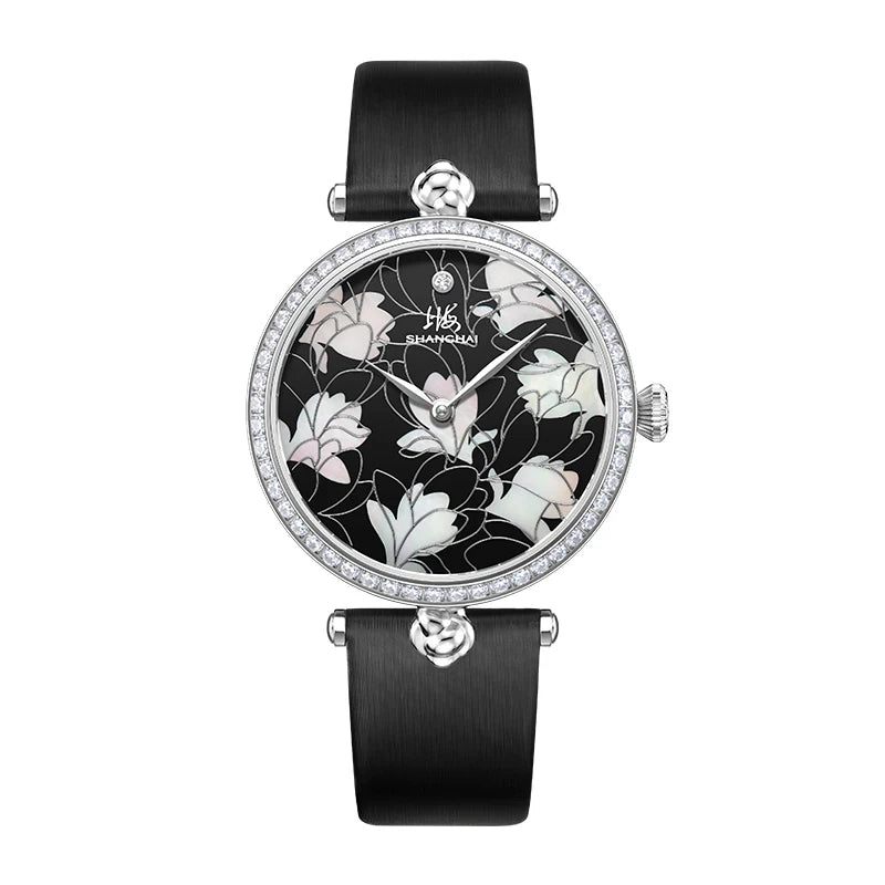 SHANGHAI MODERNE LADY MAGNOLIA WATCH BLOSSOM SILVER 36MM - Red Army Watches 